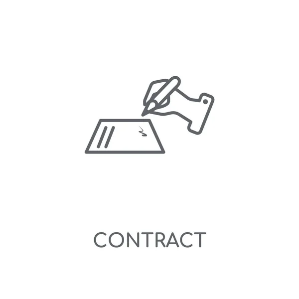 Contract Lineaire Pictogram Contract Conceptontwerp Beroerte Symbool Dunne Grafische Elementen — Stockvector