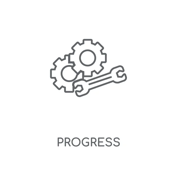 Ícone Linear Progresso Projeto Símbolo Curso Conceito Progresso Elementos Gráficos — Vetor de Stock