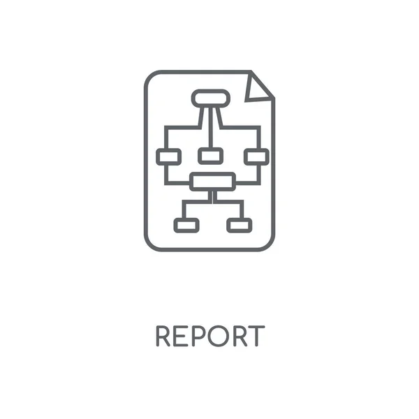 Reportar Icono Lineal Informe Diseño Símbolo Carrera Concepto Elementos Gráficos — Vector de stock