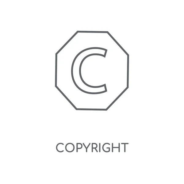 Icono Lineal Copyright Diseño Símbolo Carrera Concepto Copyright Elementos Gráficos — Vector de stock