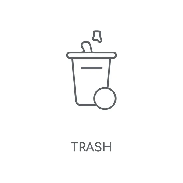 Trash Linear Icon Trash Concept Stroke Symbol Design Thin Graphic — Stock Vector