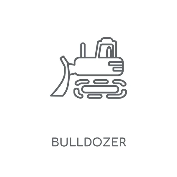 ไอคอนเช งเส นของ Bulldozer การออกแบบส กษณ แนวค ดของ Bulldozer องค — ภาพเวกเตอร์สต็อก