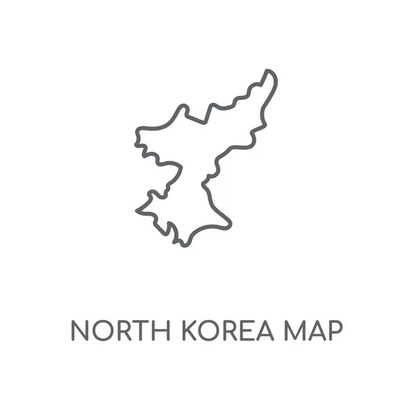 Lineaire Kaartpictogram Noord Korea Noord Korea Kaart Beroerte Symbool Conceptontwerp — Stockvector