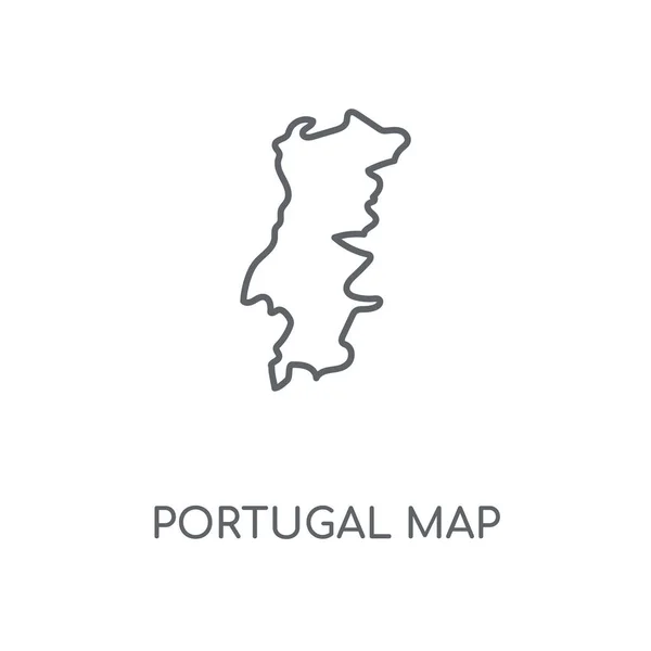 Portugal Map Linear Icon Portugal Map Concept Stroke Symbol Design — Stock Vector