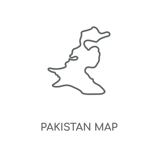 Mapa Pakistán Icono Lineal Paquistán Mapa Concepto Carrera Símbolo Diseño — Archivo Imágenes Vectoriales