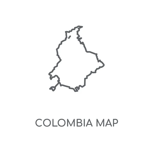 Κολομβία Γραμμική Εικονίδιο Χάρτη Κολομβία Χάρτης Έννοιας Εγκεφαλικό Επεισόδιο Σύμβολο — Διανυσματικό Αρχείο