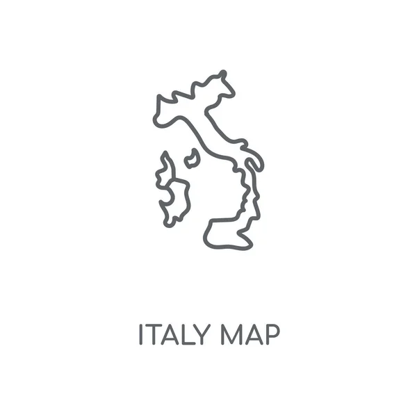 Italia Mappa Icona Lineare Italia Mappa Concetto Corsa Simbolo Design — Vettoriale Stock