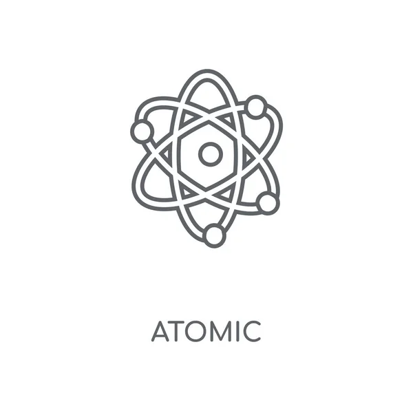 Atomaire Lineaire Pictogram Atomaire Beroerte Symbool Conceptontwerp Dunne Grafische Elementen — Stockvector