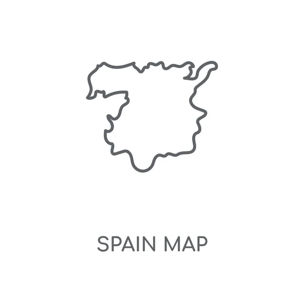 Карта Испании Линейная Иконка Концепция Карты Испании Тонкие Графические Элементы — стоковый вектор