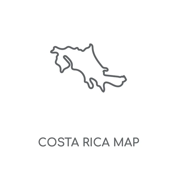 Costa Rica Térkép Lineáris Ikonra Costa Rica Megjelenítése Stroke Szimbólum — Stock Vector