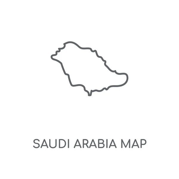 Arabia Saudita Mapa Lineal Icono Arabia Saudita Mapa Concepto Trazo — Vector de stock