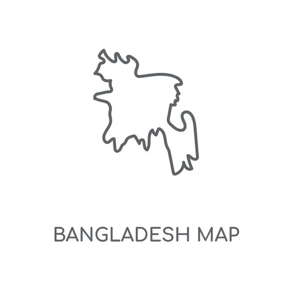 孟加拉国地图线性图标 孟加拉国地图概念笔画符号设计 薄的图形元素向量例证 在白色背景上的轮廓样式 Eps — 图库矢量图片