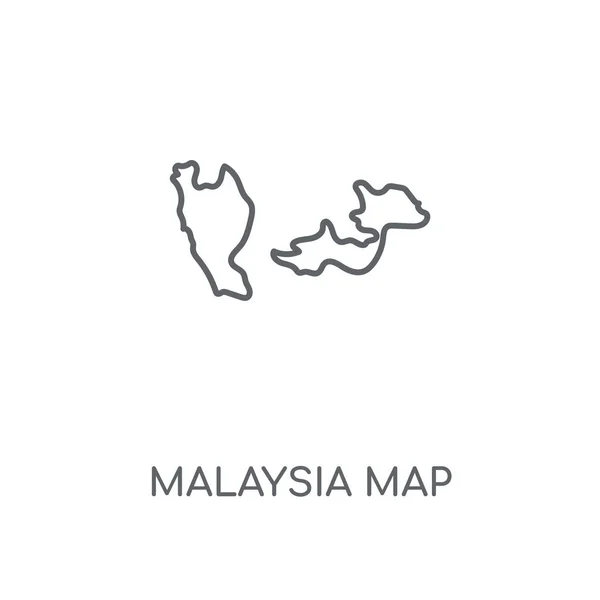 Malaysia Map Linear Icon Malaysia Map Concept Stroke Symbol Design — Stock Vector