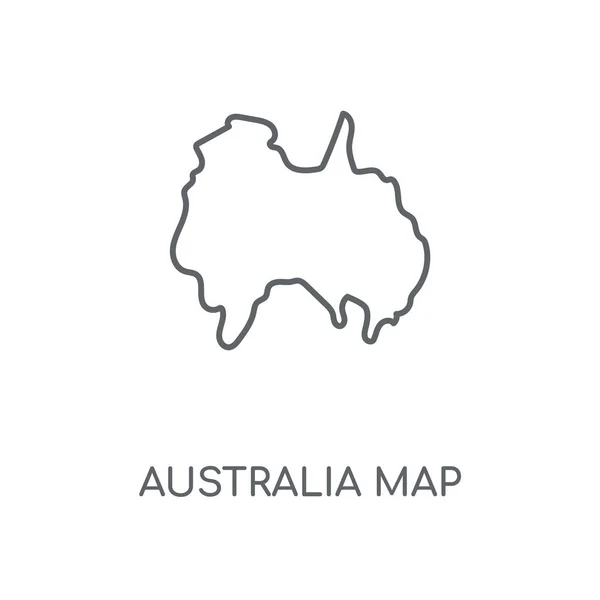 Mappa Australia Icona Lineare Australia Mappa Concetto Corsa Simbolo Design — Vettoriale Stock