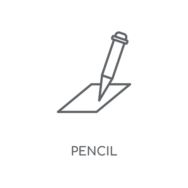 鉛筆線形アイコン 鉛筆のストローク シンボル デザインのコンセプト薄いグラフィック要素ベクトル イラスト 白い背景 Eps の概要パターン — ストックベクタ