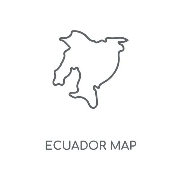 Ecuador Mapa Lineal Icono Ecuador Mapa Concepto Trazo Símbolo Diseño — Vector de stock