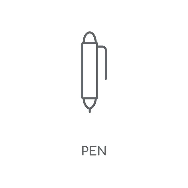 Lineární Ikona Pera Pen Koncept Tahu Symbol Design Tenké Grafické — Stockový vektor