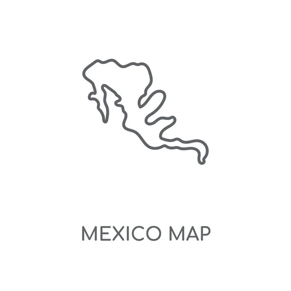 Mexikó Térkép Lineáris Ikonra Mexikó Térkép Stroke Szimbólum Koncepcióterv Vékony — Stock Vector