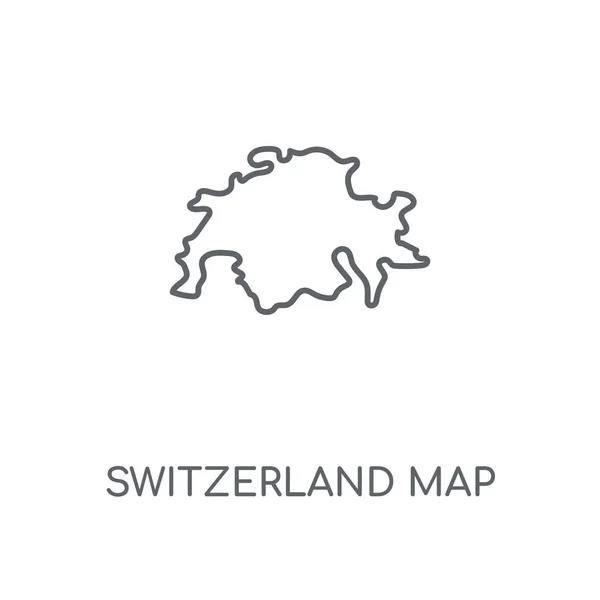 Switzerland Map Linear Icon Switzerland Map Concept Stroke Symbol Design — Stock Vector