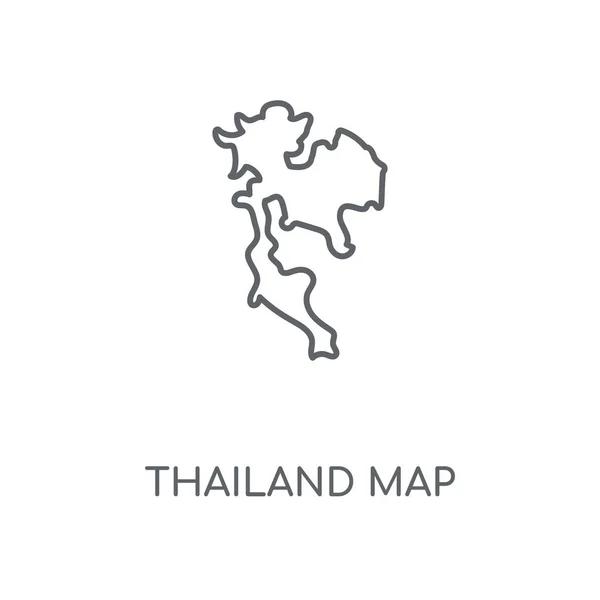 Thailand Map Lineares Symbol Das Konzept Der Thailändischen Landkarte Hat — Stockvektor