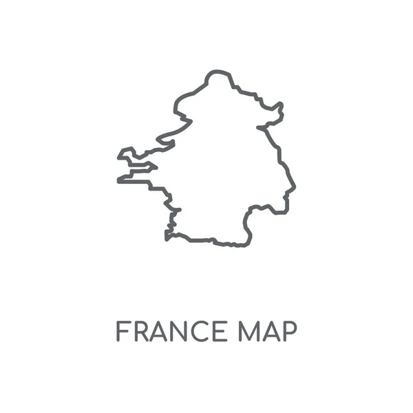 Francia Mapa Icono Lineal Francia Mapa Concepto Carrera Símbolo Diseño — Vector de stock