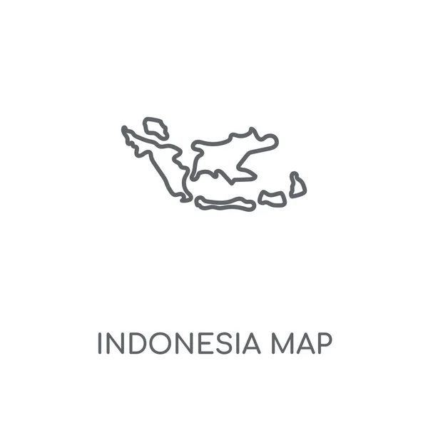 Indonesia Mappa Icona Lineare Indonesia Mappa Concetto Corsa Simbolo Design — Vettoriale Stock