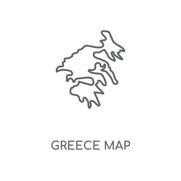 Grecia Mapa Icono Lineal Grecia Mapa Concepto Carrera Símbolo Diseño — Vector de stock