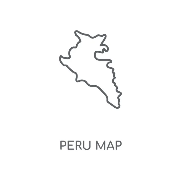 Περού Γραμμική Εικονίδιο Χάρτη Εγκεφαλικό Επεισόδιο Σύμβολο Σχεδιασμό Έννοια Χάρτης — Διανυσματικό Αρχείο