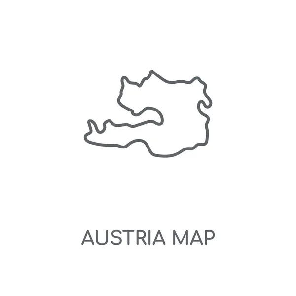 Αυστρία Χάρτης Γραμμική Εικονίδιο Αυστρία Χάρτης Έννοιας Εγκεφαλικό Επεισόδιο Σύμβολο — Διανυσματικό Αρχείο