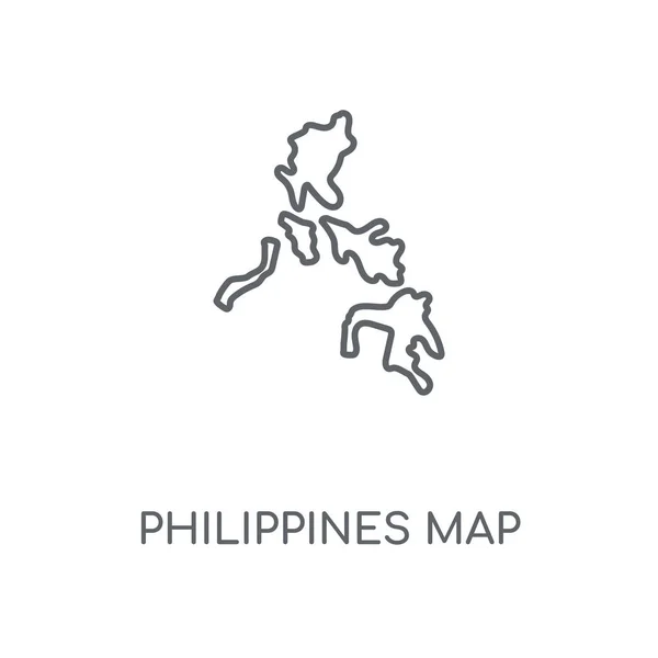 フィリピン地図線形アイコン フィリピン マップ ストローク シンボル デザインのコンセプトです 薄いグラフィック要素ベクトル イラスト 白い背景 Eps — ストックベクタ