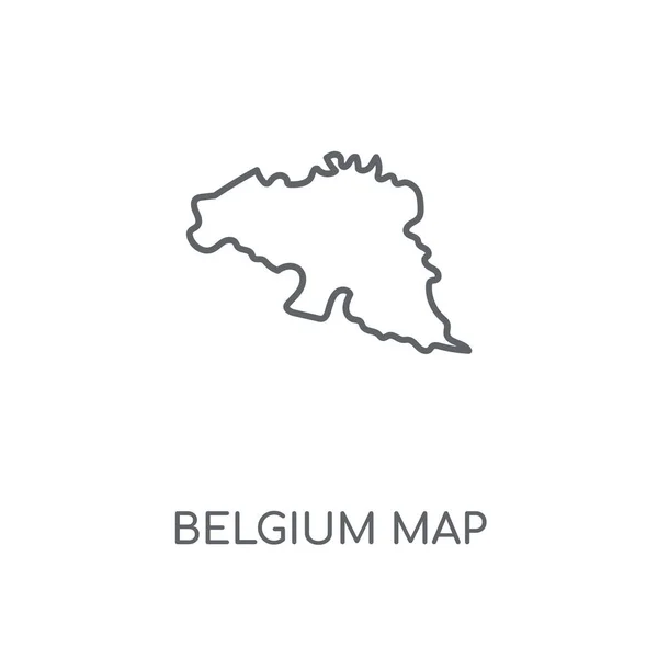 Belgique Carte Icône Linéaire Belgique Carte Concept Trait Symbole Design — Image vectorielle