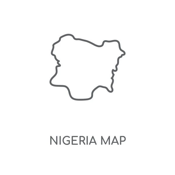 Νιγηρία Χάρτης Γραμμική Εικονίδιο Νιγηρία Χάρτης Έννοιας Εγκεφαλικό Επεισόδιο Σύμβολο — Διανυσματικό Αρχείο