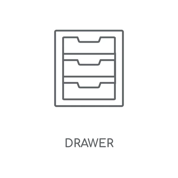 Çekmece Doğrusal Simgesi Çekmece Kavramı Kontur Sembolü Tasarım Nce Grafik — Stok Vektör