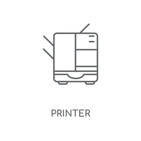 Ícone Linear Impressora Design Símbolo Curso Conceito Impressora Elementos Gráficos — Vetor de Stock