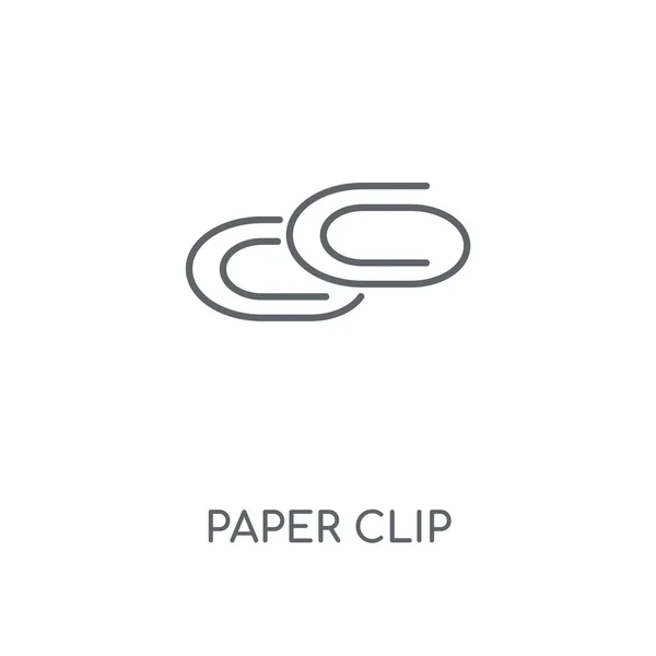 Clipe Papel Ícone Linear Desenho Símbolo Curso Conceito Clipe Papel —  Vetores de Stock
