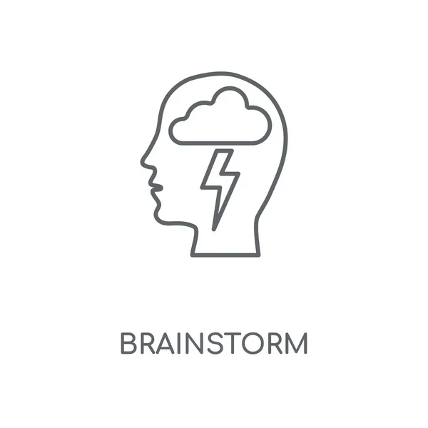 Brainstorm Linear Icon Brainstorm Concept Stroke Symbol Design Thin Graphic — Stock Vector