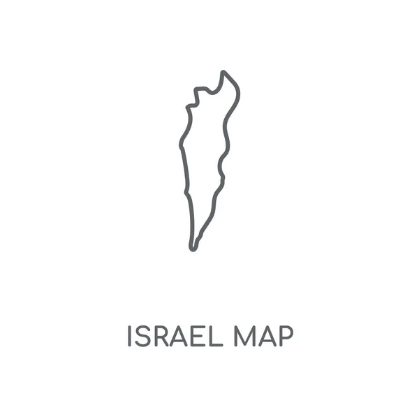 Lineaire Kaartpictogram Israël Israël Kaart Beroerte Symbool Conceptontwerp Dunne Grafische — Stockvector