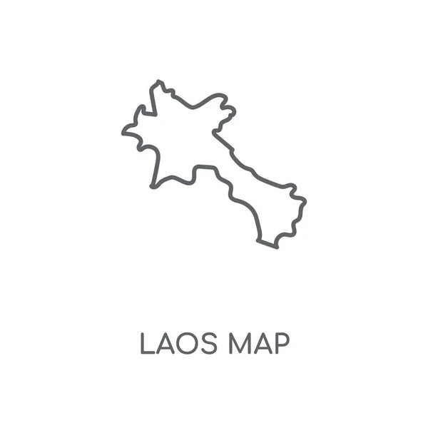 Λάος Γραμμική Εικονίδιο Χάρτη Λάος Χάρτη Σύμβολο Κτυπήματος Προμελέτη Λεπτή — Διανυσματικό Αρχείο