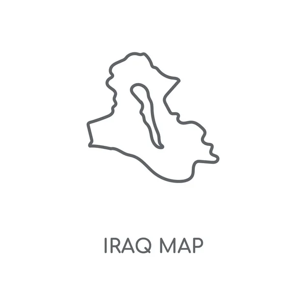 Iraque Mapa Ícone Linear Iraque Mapa Conceito Traço Símbolo Design —  Vetores de Stock
