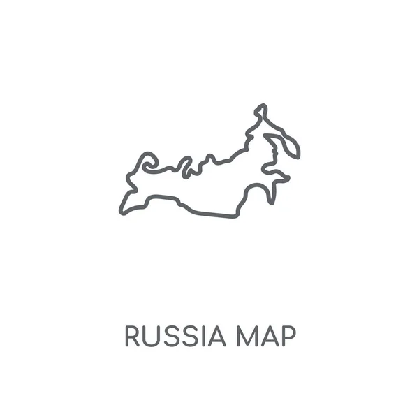 Rusia Mapa Icono Lineal Rusia Mapa Concepto Carrera Símbolo Diseño — Vector de stock