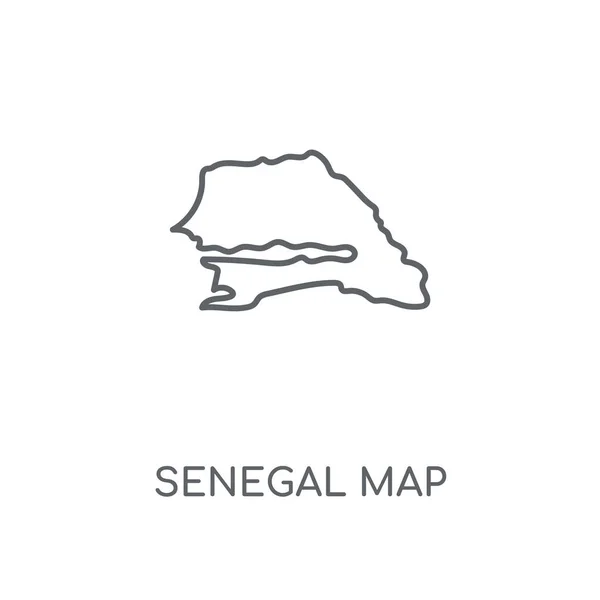 Senegal Mapa Icono Lineal Senegal Mapa Concepto Carrera Símbolo Diseño — Vector de stock