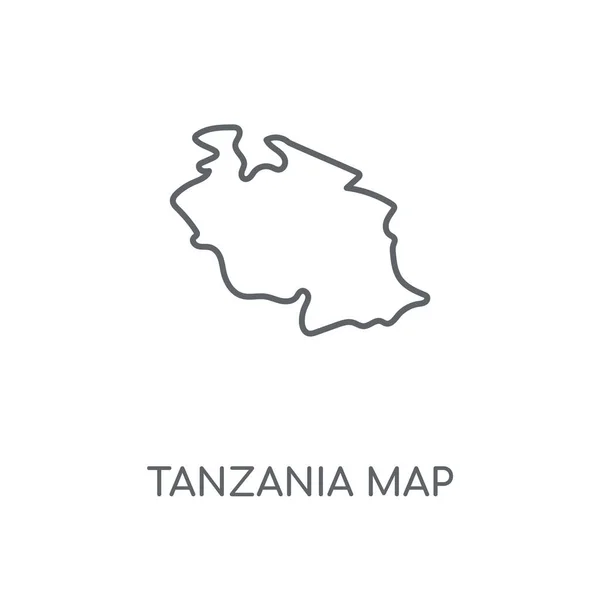 Tanzania Map Linear Icon Tanzania Map Concept Stroke Symbol Design — Stock Vector