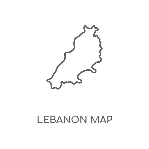 Líbano Mapa Lineal Icono Líbano Mapa Concepto Carrera Símbolo Diseño — Vector de stock