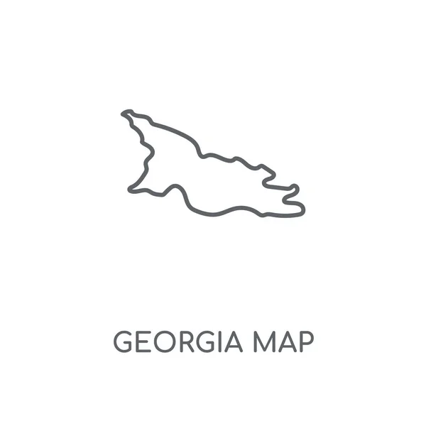 Georgia Mapa Icono Lineal Georgia Mapa Concepto Carrera Símbolo Diseño — Vector de stock