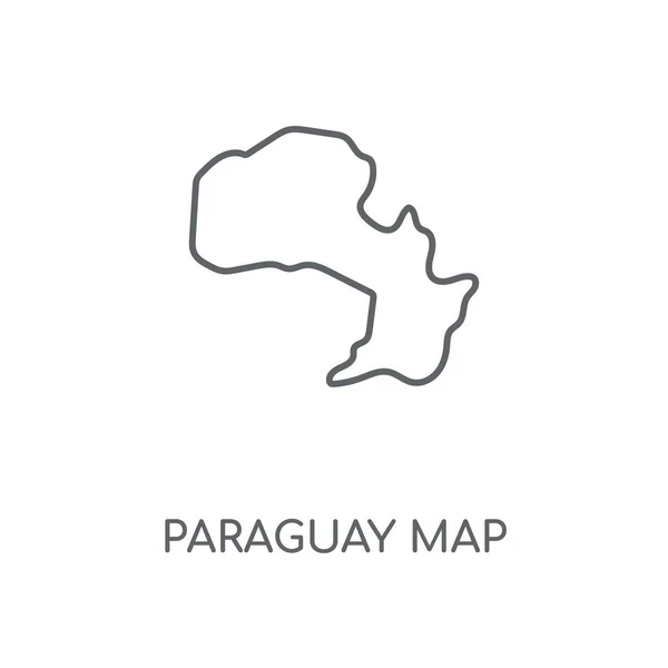 Paraguay Mapa Icono Lineal Paraguay Mapa Concepto Carrera Símbolo Diseño — Vector de stock