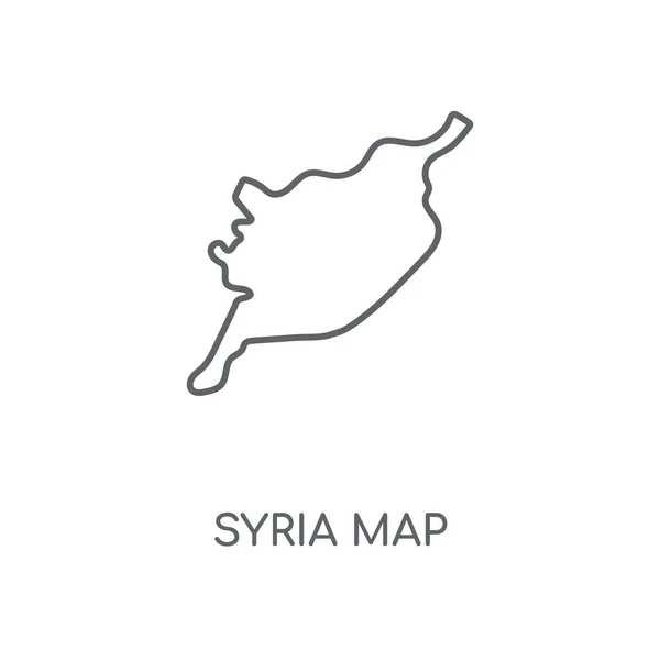 Siria Mapa Icono Lineal Siria Mapa Concepto Carrera Símbolo Diseño — Archivo Imágenes Vectoriales
