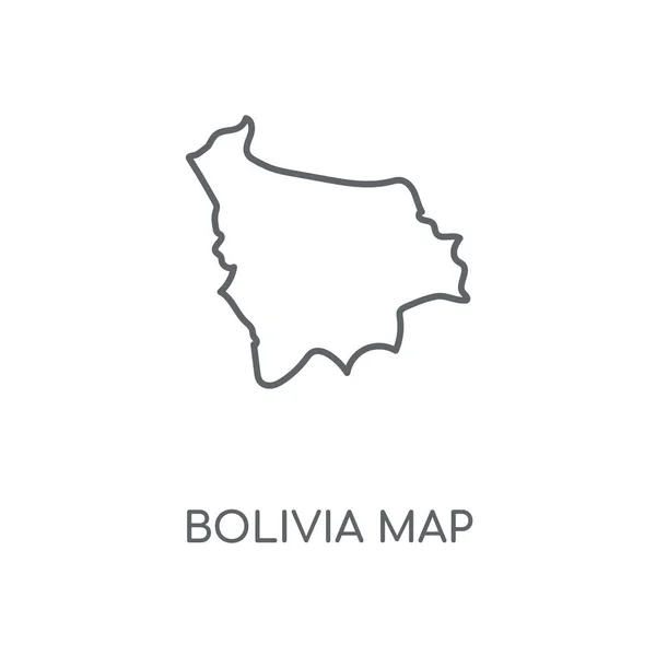 玻利维亚地图线性图标 玻利维亚地图概念笔画符号设计 薄的图形元素向量例证 在白色背景上的轮廓样式 Eps — 图库矢量图片