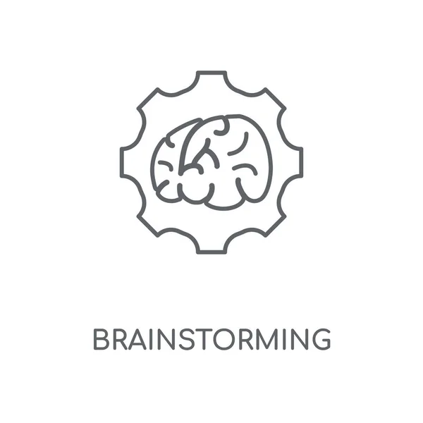 Ícone Linear Brainstorming Brainstorming Conceito Design Símbolo Curso Elementos Gráficos — Vetor de Stock