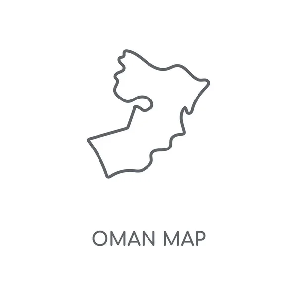 Ícone Linear Mapa Omã Projeto Símbolo Traço Conceito Mapa Omã —  Vetores de Stock