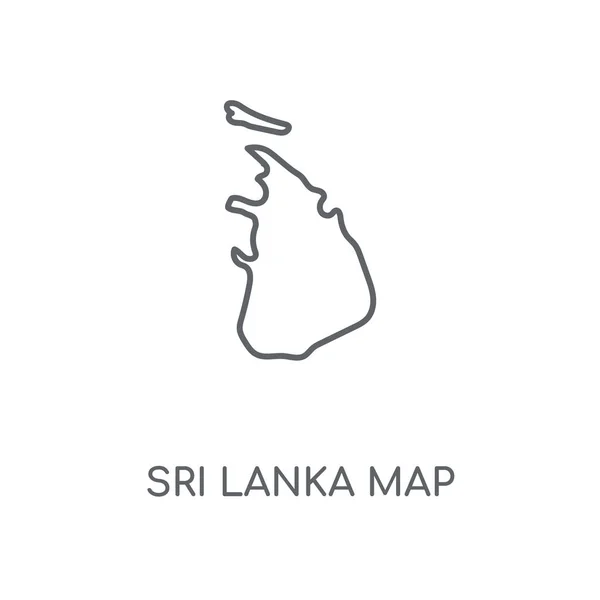Sri Lanka Map Linear Icon Sri Lanka Map Concept Stroke — Stock Vector